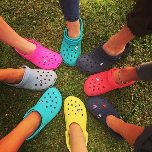 high heeled crocs